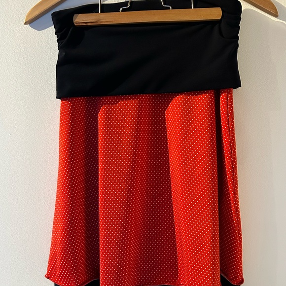 Sonia P. designer québécoise. Reversible skirt/dress. Blue/red. Small. - Picture 2 of 4